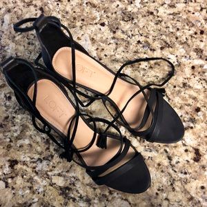 Tassel Tie Anne Taylor Loft Strappy Heels